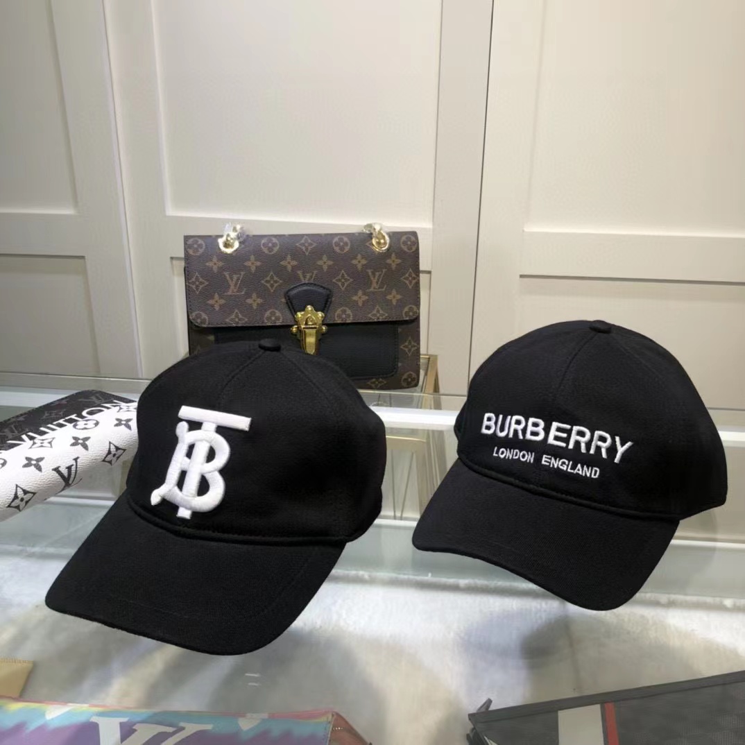 BURBERRY Letter Embroidery Cotton Baseball Cap BQ0821