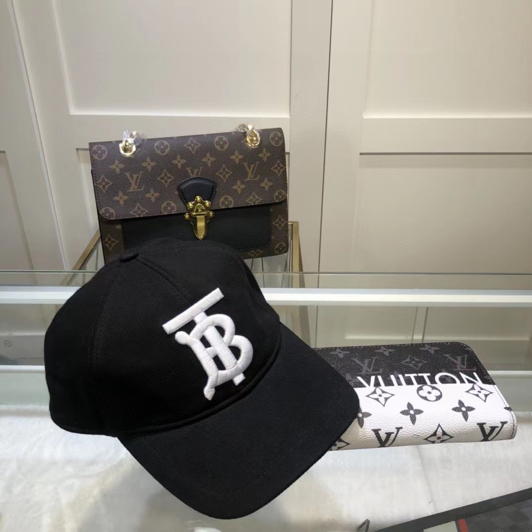 BURBERRY Letter Embroidery Cotton Baseball Cap BQ0821