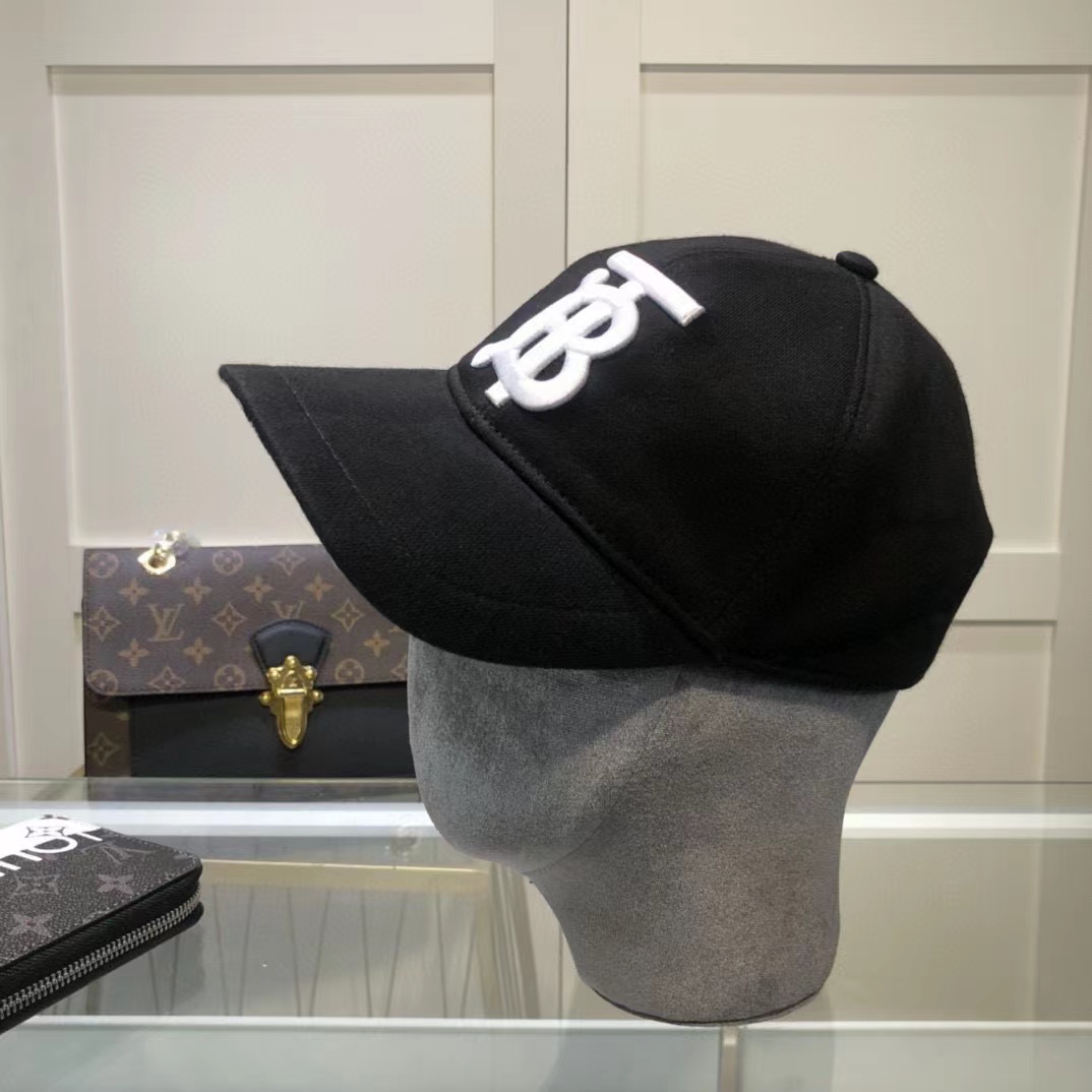 BURBERRY Letter Embroidery Cotton Baseball Cap BQ0821