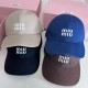 MIU MIU Letter Embroidery Cotton Baseball Cap BQ2368