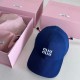 MIU MIU Letter Embroidery Cotton Baseball Cap BQ2368