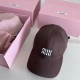 MIU MIU Letter Embroidery Cotton Baseball Cap BQ2368