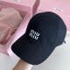 MIU MIU Letter Embroidery Cotton Baseball Cap BQ2368