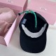 MIU MIU Letter Embroidery Cotton Baseball Cap BQ2368