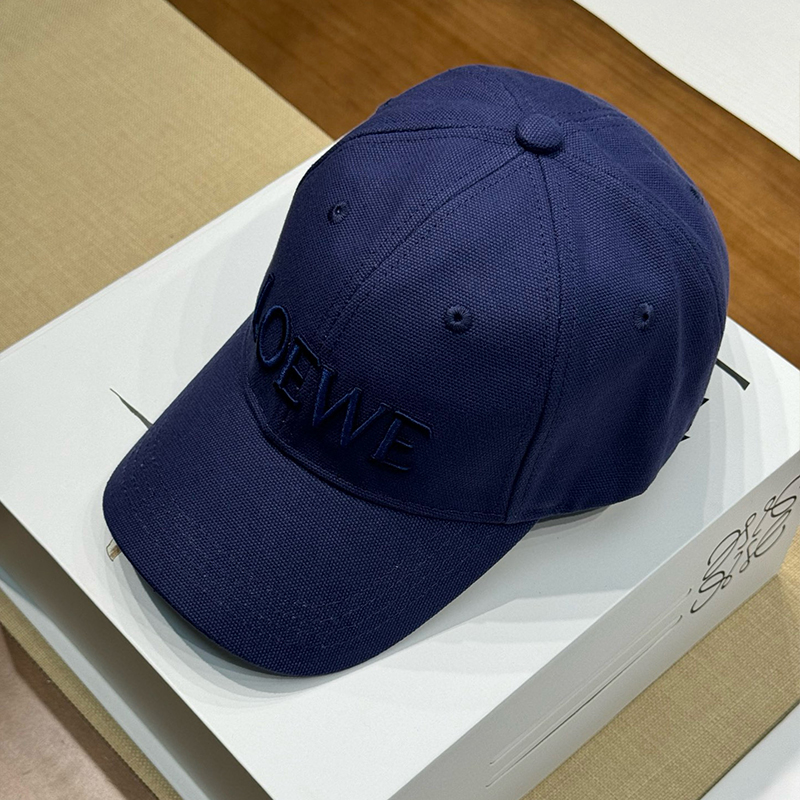 LOEWE Cotton Baseball Cap with Logo Embroidery BQ2484