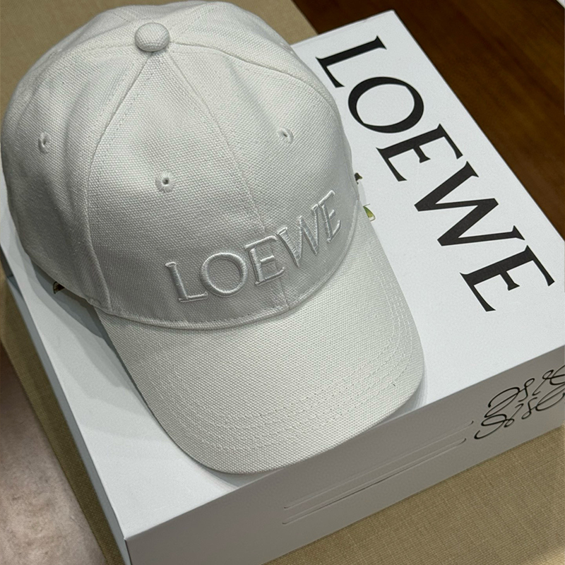 LOEWE Cotton Baseball Cap with Logo Embroidery BQ2484