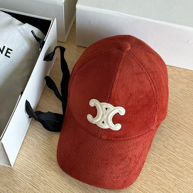 CELINE TRIOMPHE Patch Corduroy Baseball Cap BQ2525