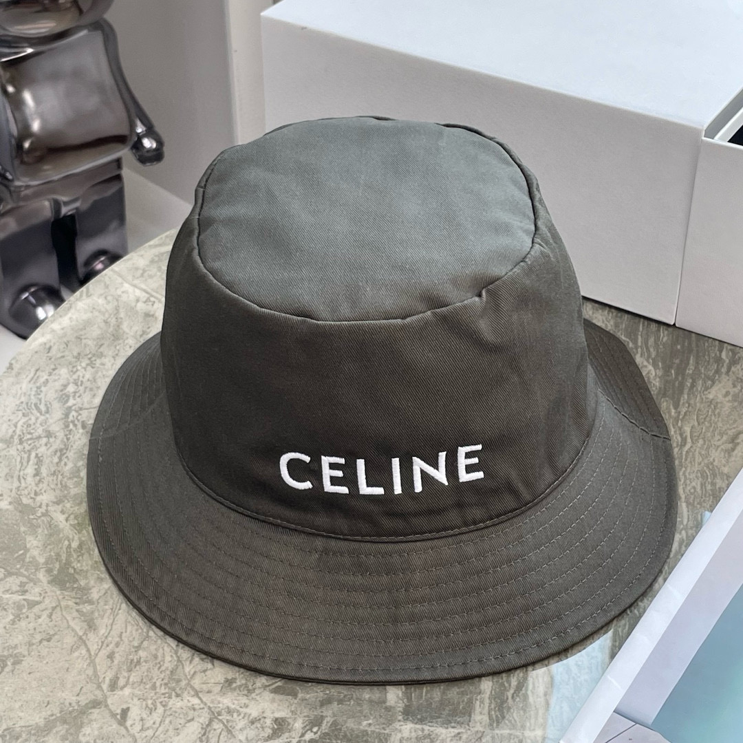 CELINE Letter Embroidery Cotton Bucket Hat YF0629