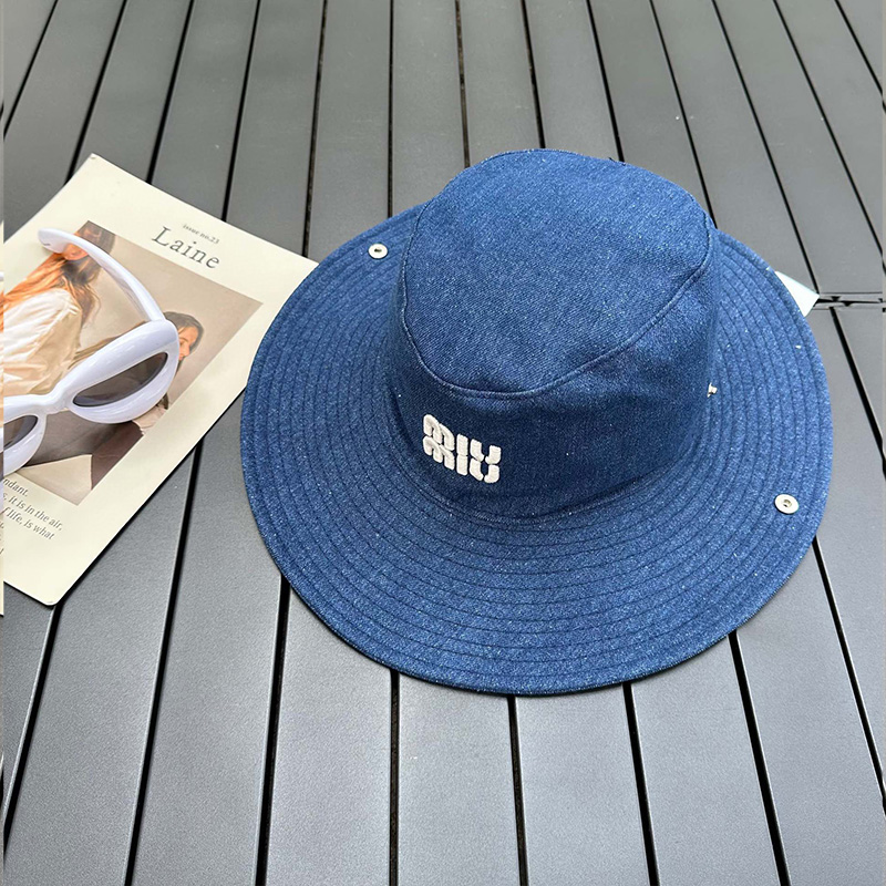 MIU MIU Letter Embroidery Cotton Cowboy Hat YF1008