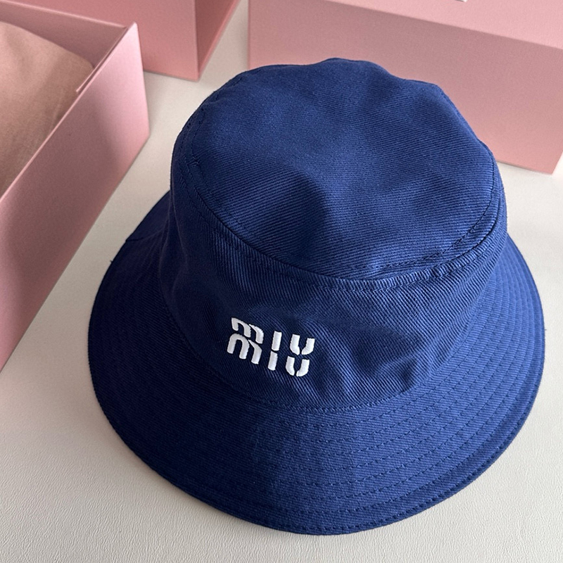 MIU MIU Letter Embroidery Cotton Bucket Hat YF1344