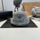 PRADA Metal Label Velvet Bucket Hat YF1438