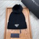 PRADA Metal Labels Cotton Knitted Hat MX1382