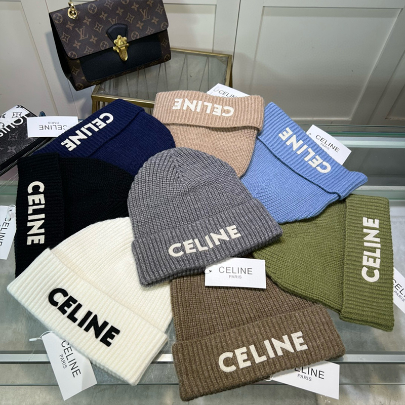 CELINE Letter Patch Cotton Knitted Hat MX1390