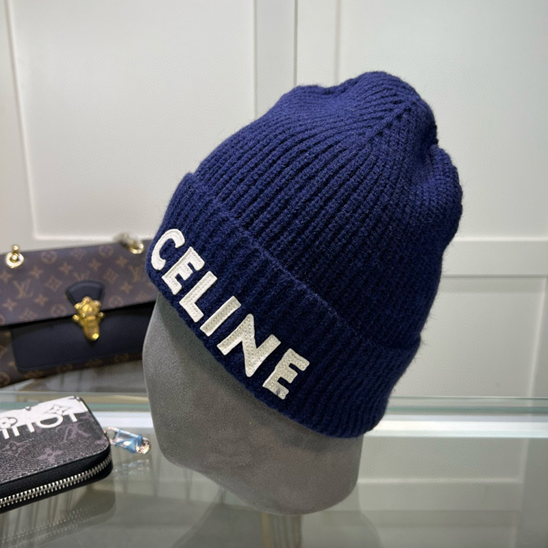 CELINE Letter Patch Cotton Knitted Hat MX1390