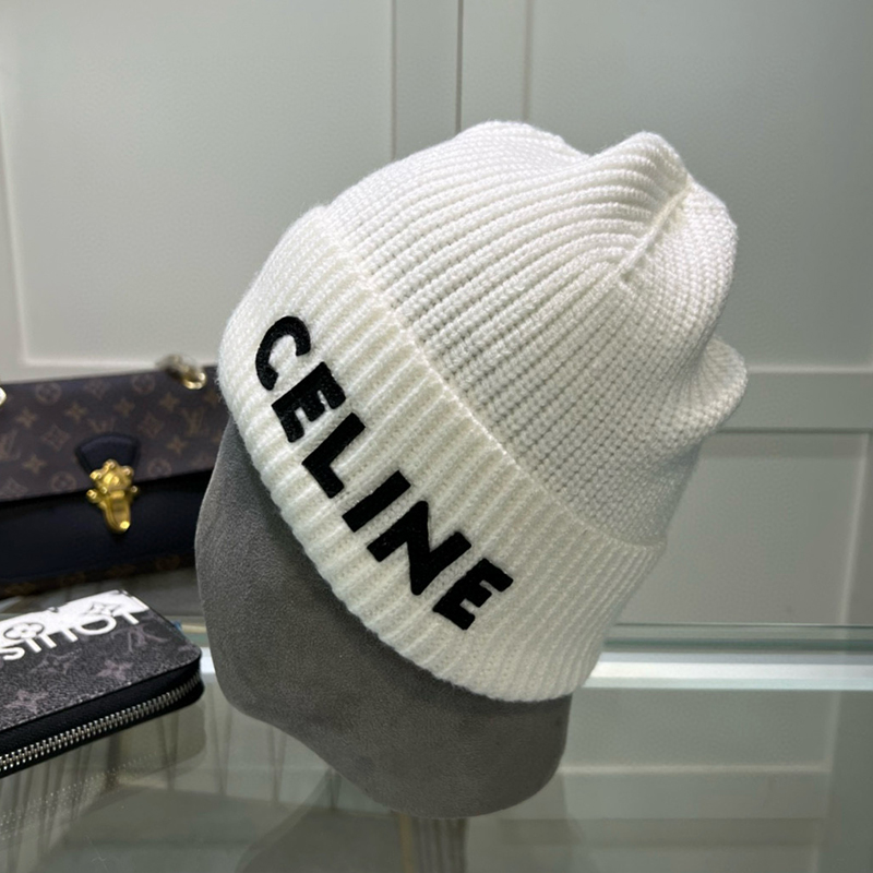 CELINE Letter Patch Cotton Knitted Hat MX1390