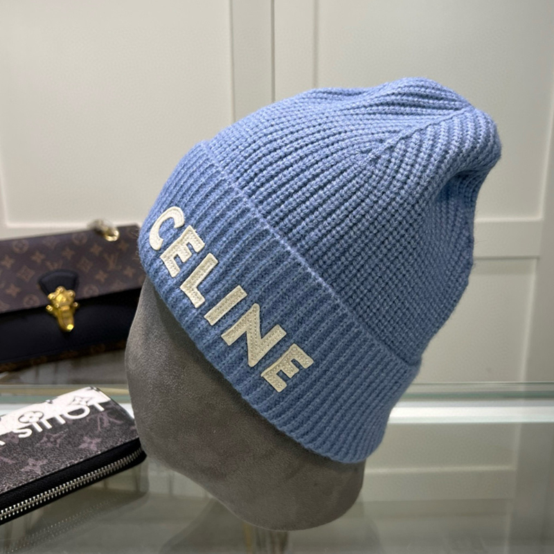 CELINE Letter Patch Cotton Knitted Hat MX1390