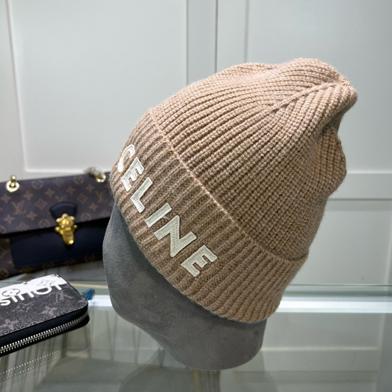 CELINE Letter Patch Cotton Knitted Hat MX1390