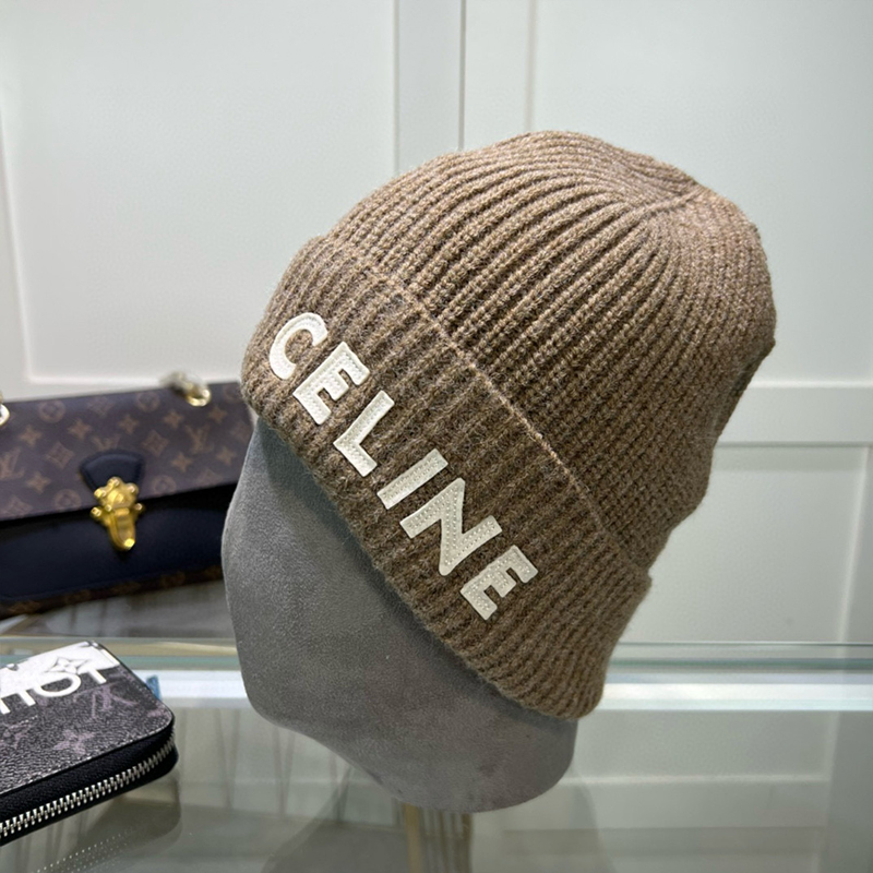 CELINE Letter Patch Cotton Knitted Hat MX1390