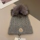 MONCLER Logo Patch Warm Cotton Knitted Hat MX1425