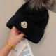 MONCLER Logo Patch Warm Cotton Knitted Hat MX1425