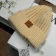 LOEWE Logo Leather Patch Cotton Knitted Hat MX1451