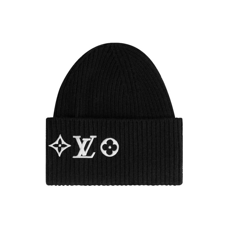 LOUIS VUITTON Logo Embroidery Cotton Knitted Hat MX1455