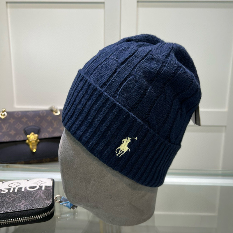 Ralph Lauren Logo Embroidered Cotton Knitted Hat MX1472