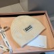 MIU MIU Logo Embroidery Cotton Knitted Hat MX1502