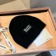 MIU MIU Logo Embroidery Cotton Knitted Hat MX1502