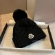 MONCLER Logo Patch Warm Cotton Knitted Hat MX1528